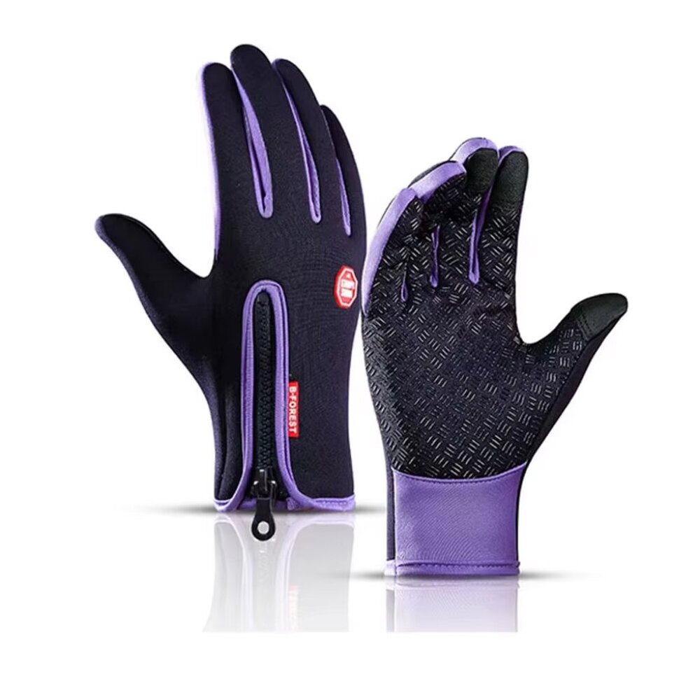 Winter Touchscreen Gloves Purple Windproof Antislip Warm Cycling Outdoor Driving